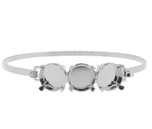 Bangle Bracelet Setting #7936 Silver for Rivoli SS47 Stones (2 Pieces) 
